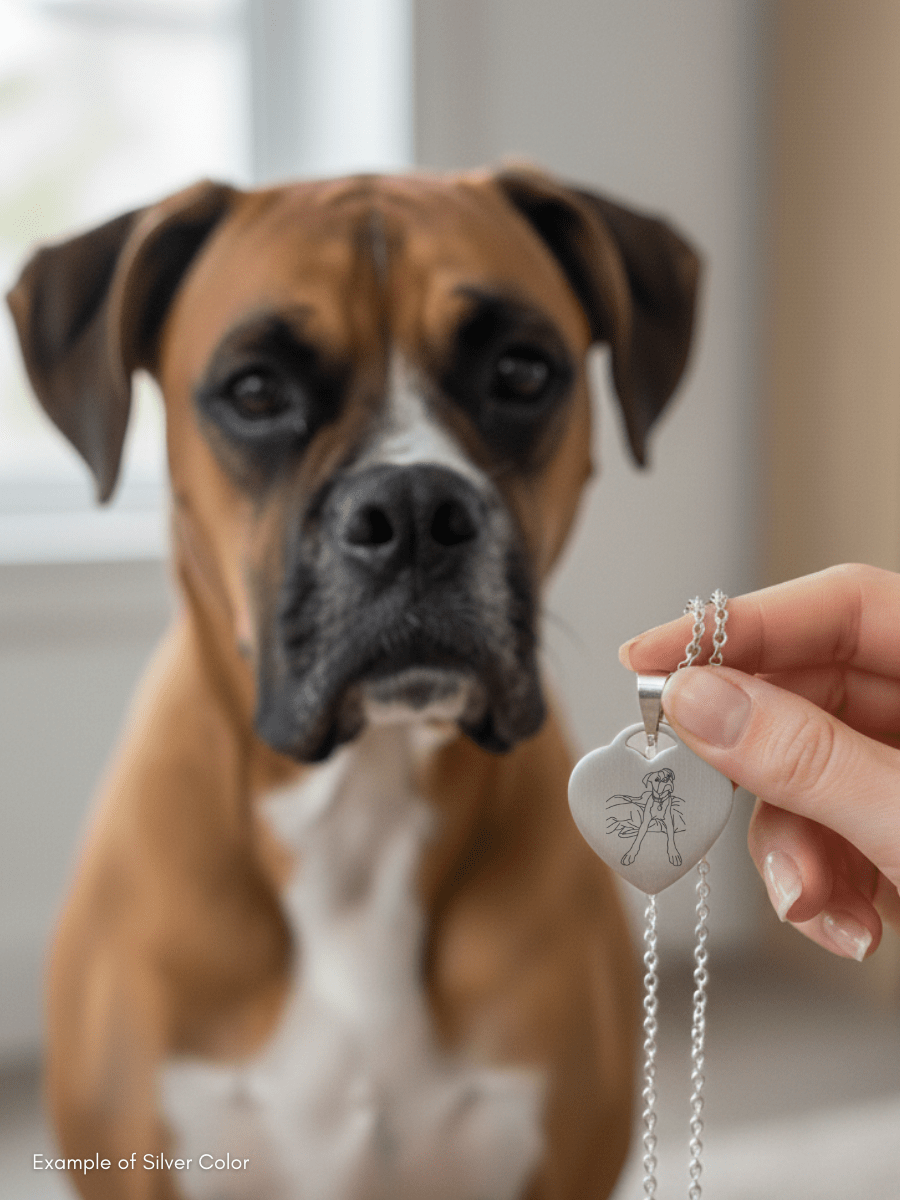 Pet Photo Engraved Heart Necklace - Soulmate Customs