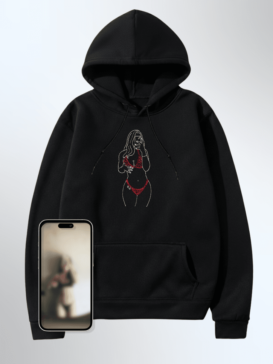 Spicy Custom Hoodie – Personalized Embroidered Photo Gift for Him