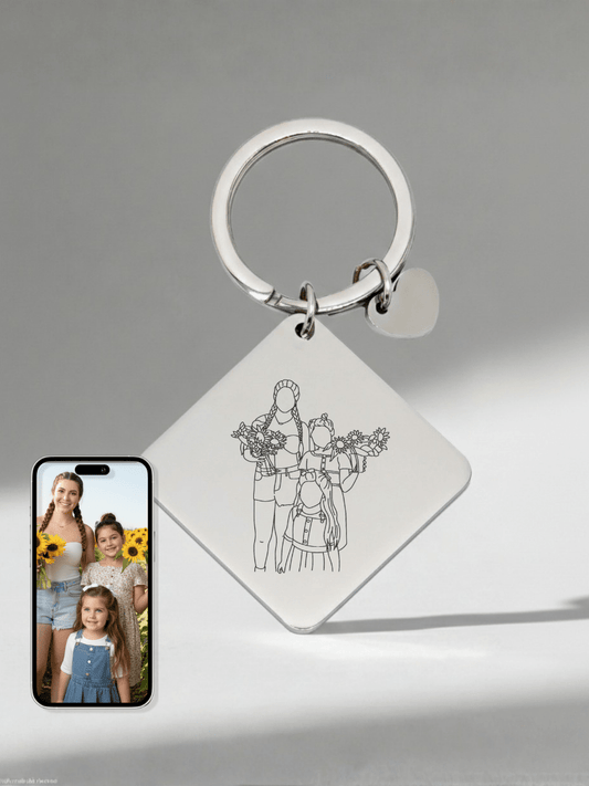 Mom Custom Engraved Photo Keychain - Soulmate Customs