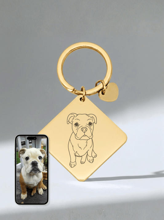 Pet Photo Engraved Keychain - Soulmate Customs