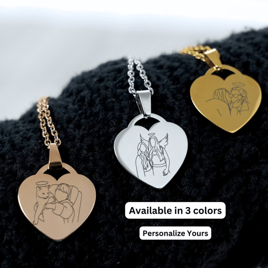Custom Memorial Heart Necklace - Soulmate Customs