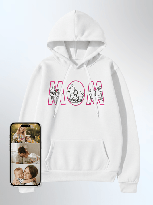 Mom Custom Embroidered Photo Hoodie - Soulmate Customs