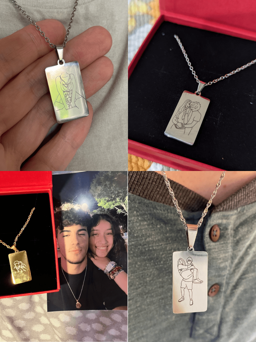 Custom Tag Outline Necklace - Soulmate Customs