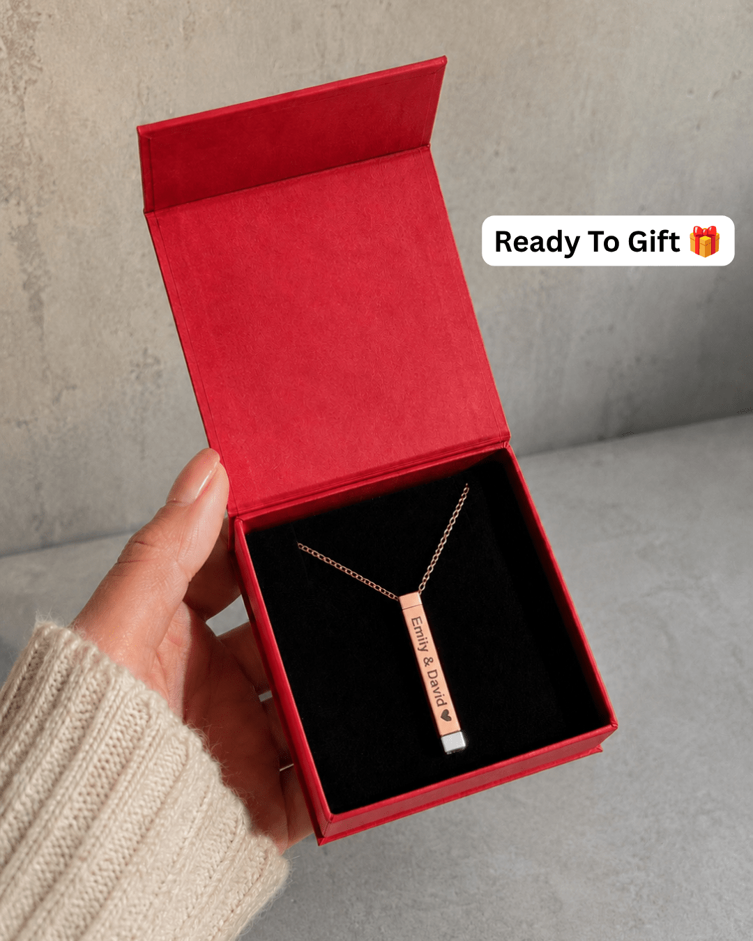 Custom Text Engraved Secret Message Necklace - Soulmate Customs