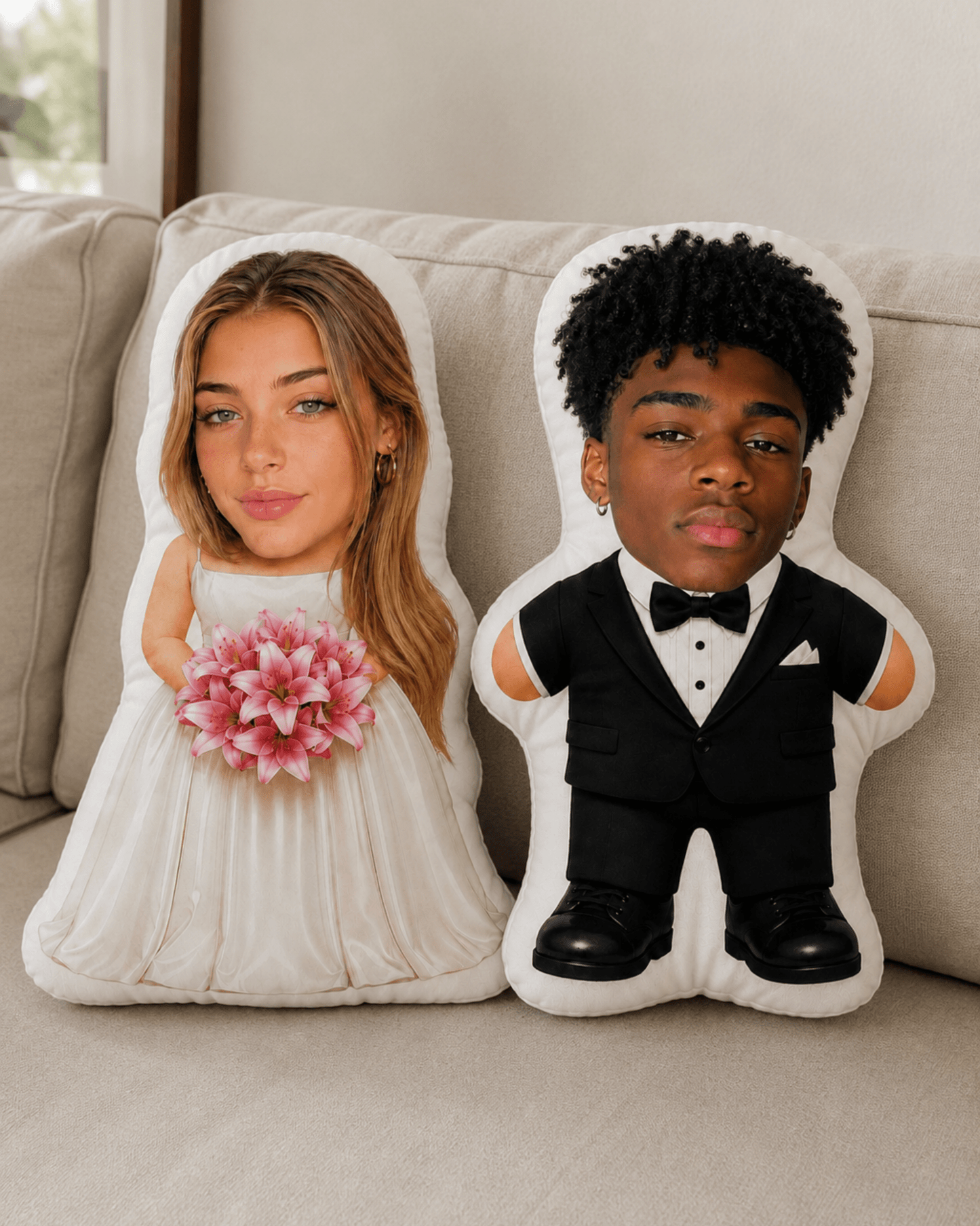 Groom & Bride Pillow - Soulmate Customs