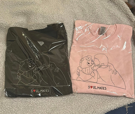 Embroidered Outline T-Shirt - Soulmate Customs