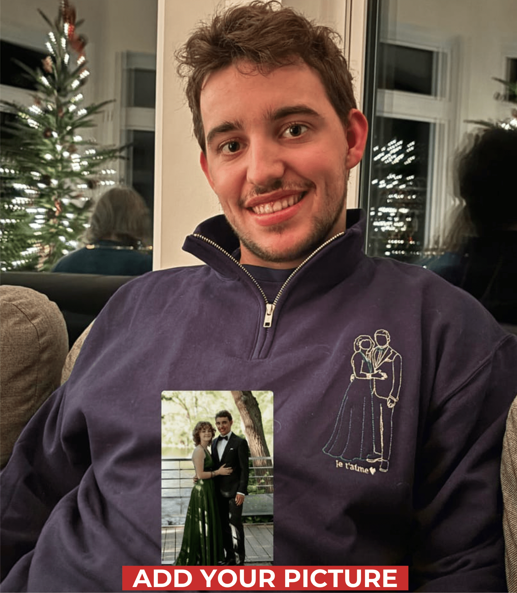 TEEAMORE Custom Embroidered Quarter Zip Sweatshirt - Personalized Text Pullover, Made In USA
