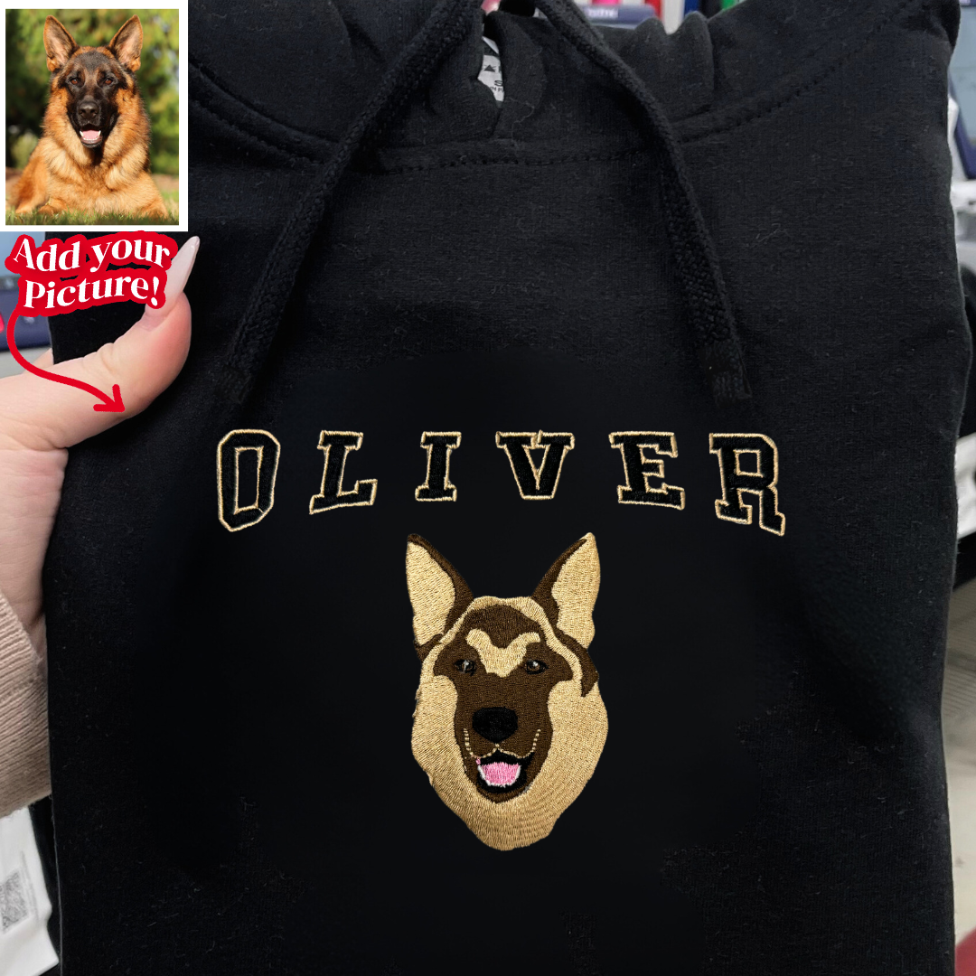 Filled In Embroidered Pet Template Hoodie