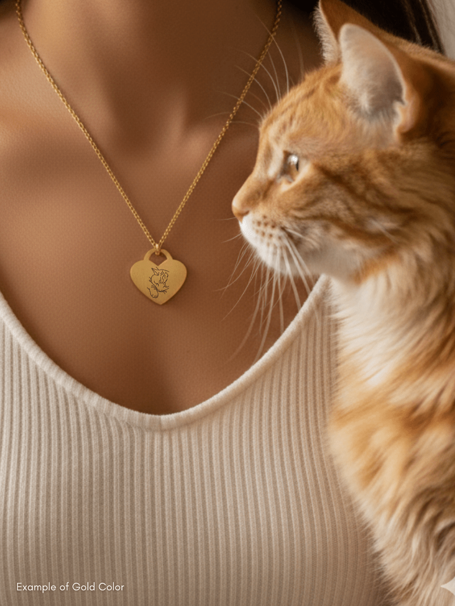 Pet Photo Engraved Heart Necklace - Soulmate Customs