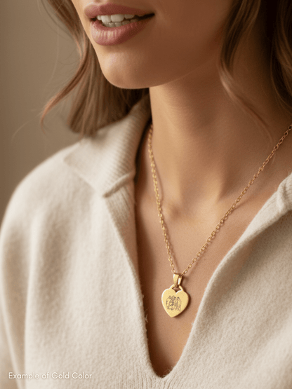 Mom Custom Engraved Photo Heart Necklace - Soulmate Customs