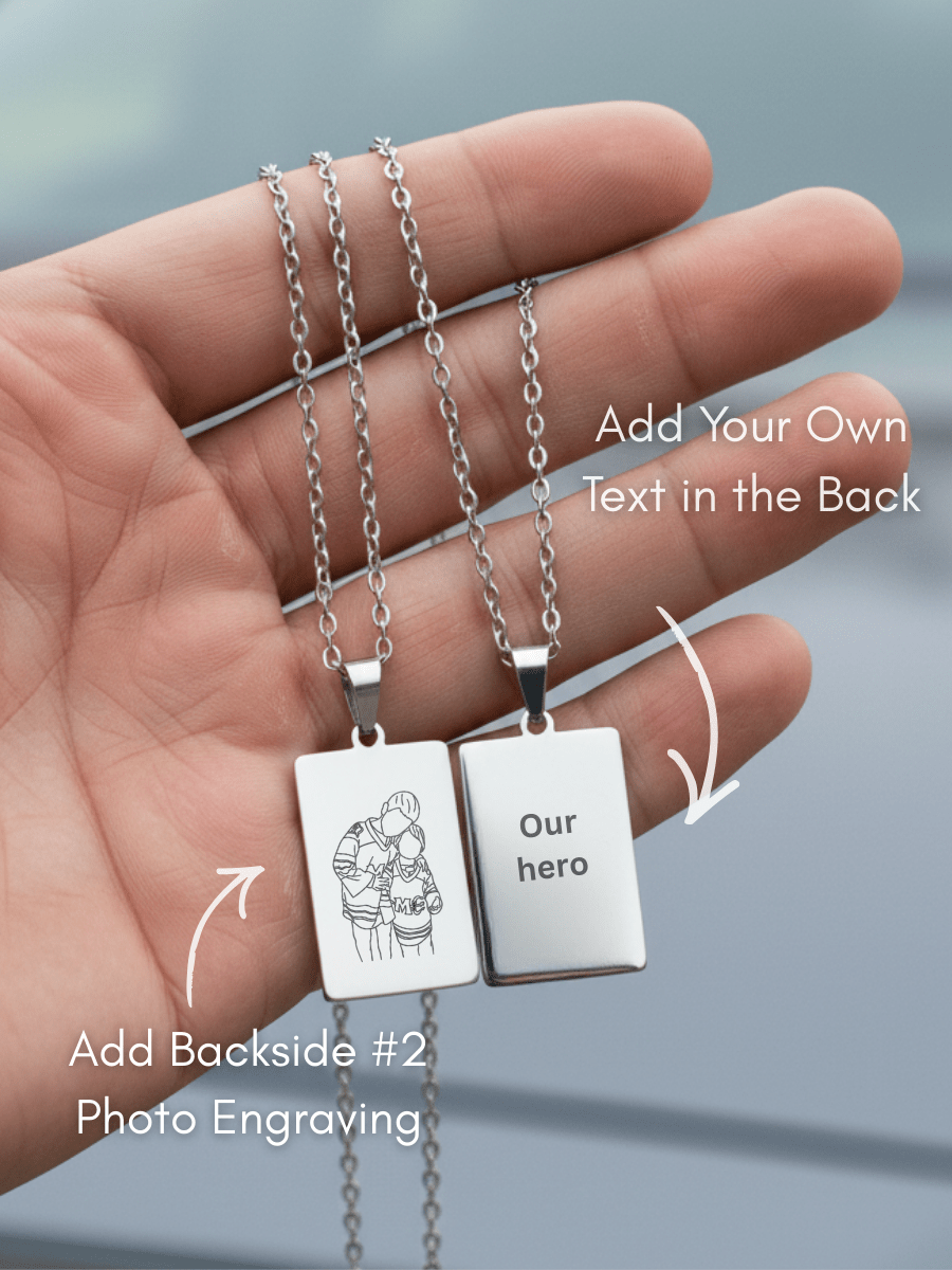 Dad Custom Engraved Photo Tag Necklace - Soulmate Customs