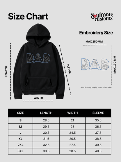 Dad Custom Embroidered Photo Hoodie - Soulmate Customs