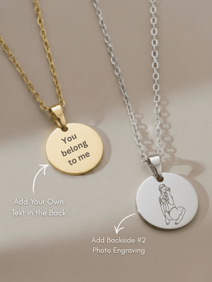 Spicy Custom Engraved Photo Circle Necklace - Soulmate Customs