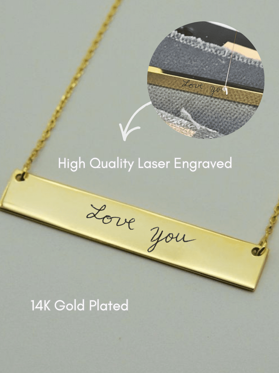 Soulmate Custom Engraved Text Bar Necklace - Soulmate Customs