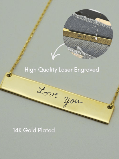 Soulmate Custom Engraved Text Bar Necklace - Soulmate Customs