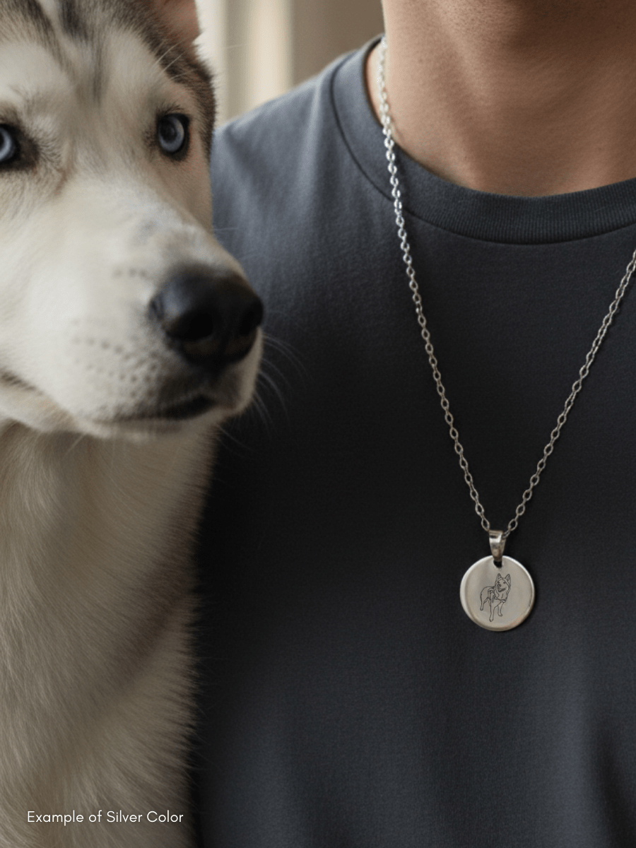 Pet Photo Engraved Circle Necklace - Soulmate Customs