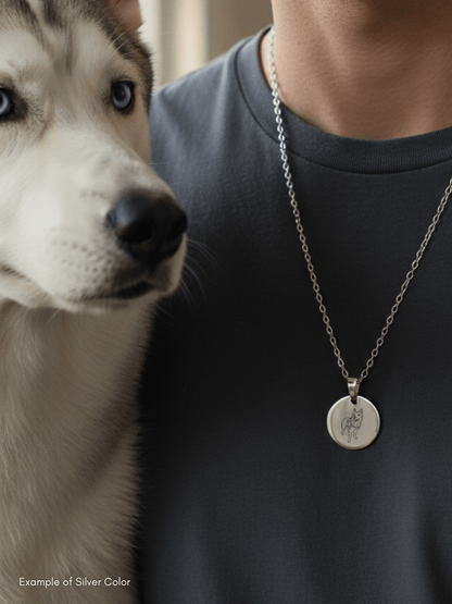 Pet Photo Engraved Circle Necklace - Soulmate Customs