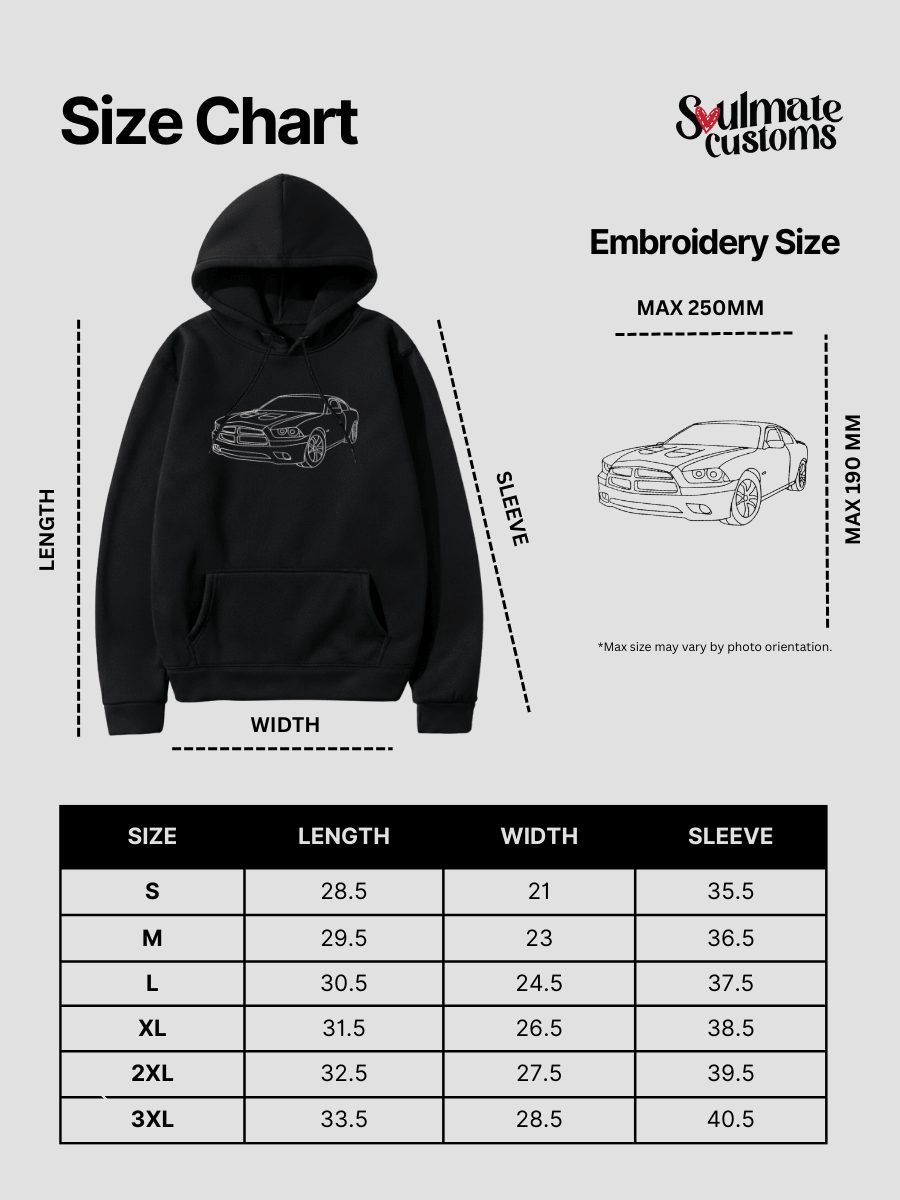 Automobile Custom Embroidered Photo Hoodie - Soulmate Customs
