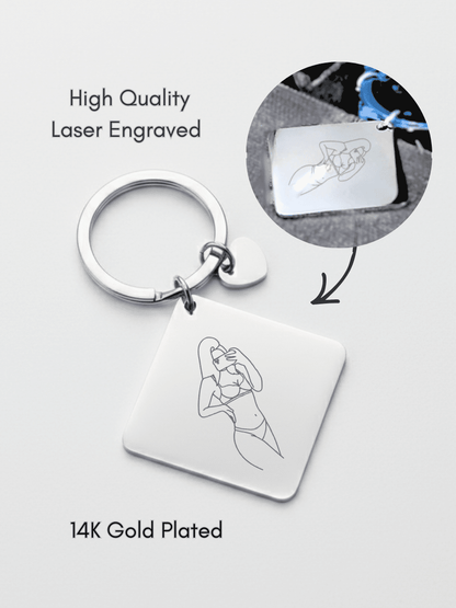 Spicy Custom Engraved Photo Keychain - Soulmate Customs