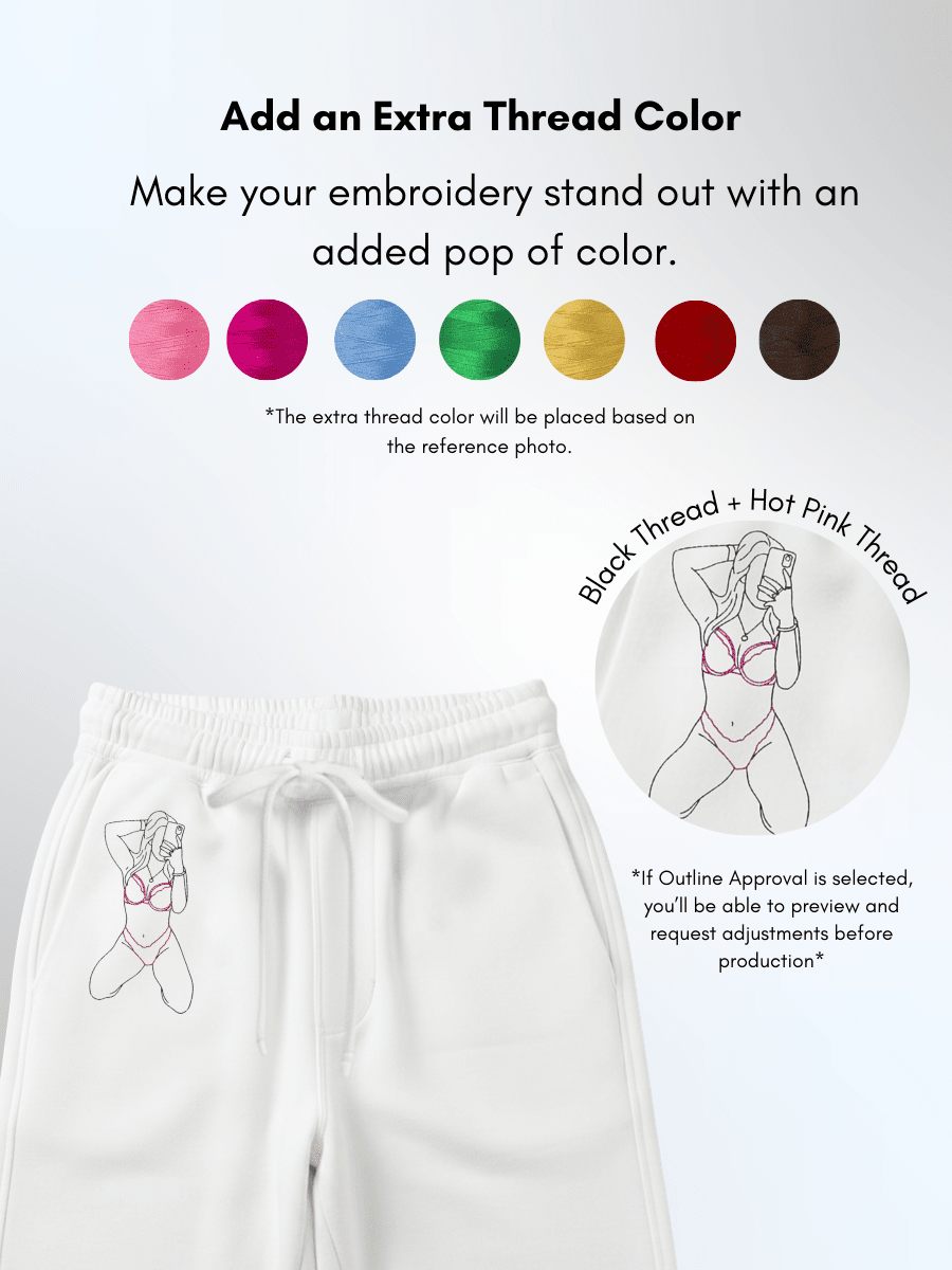 Custom Embroidered Photo Sweatpants - Soulmate Customs