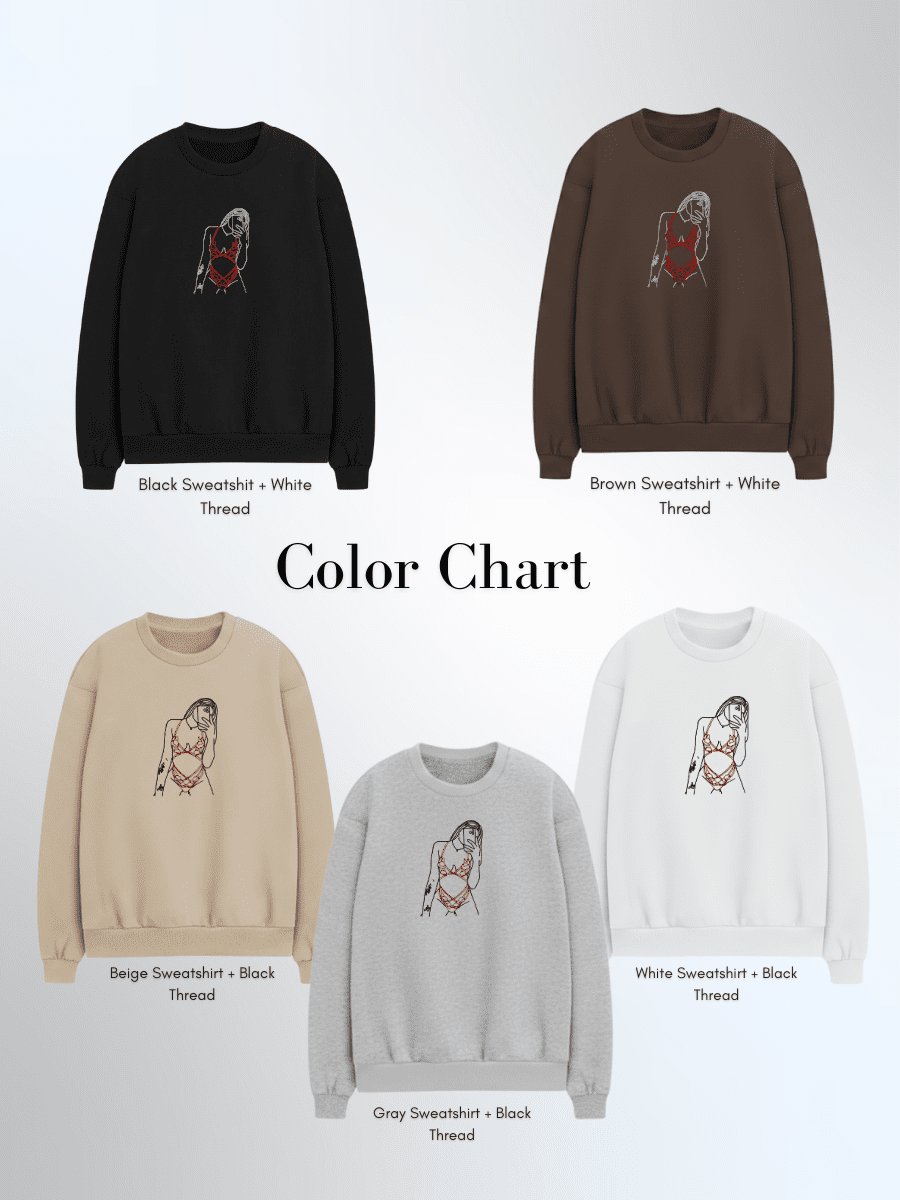 Spicy Custom Embroidered Photo Sweatshirt - Soulmate Customs