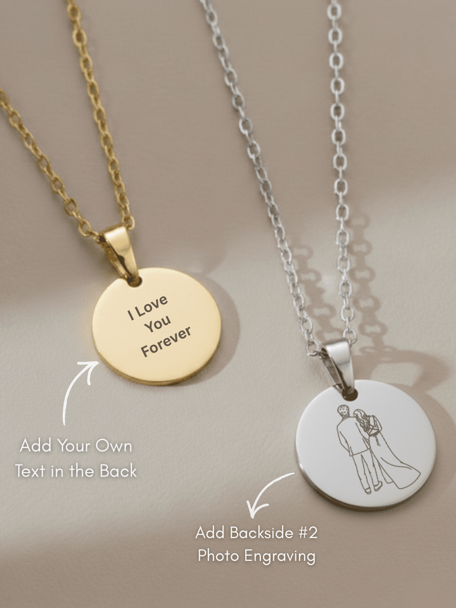 Soulmate Custom Engraved Photo Circle Necklace - Soulmate Customs