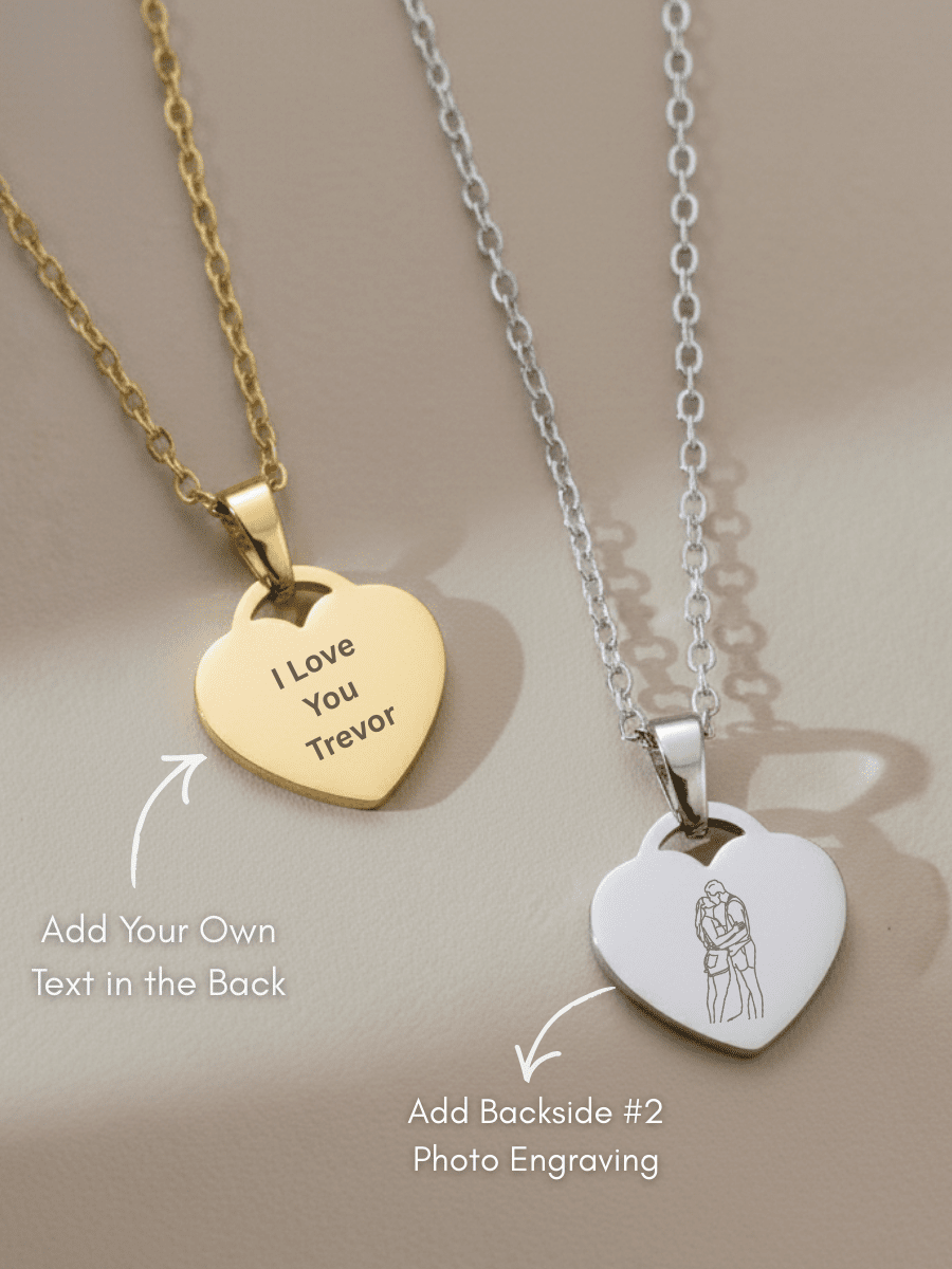 Soulmate Custom Engraved Photo Heart Necklace - Soulmate Customs