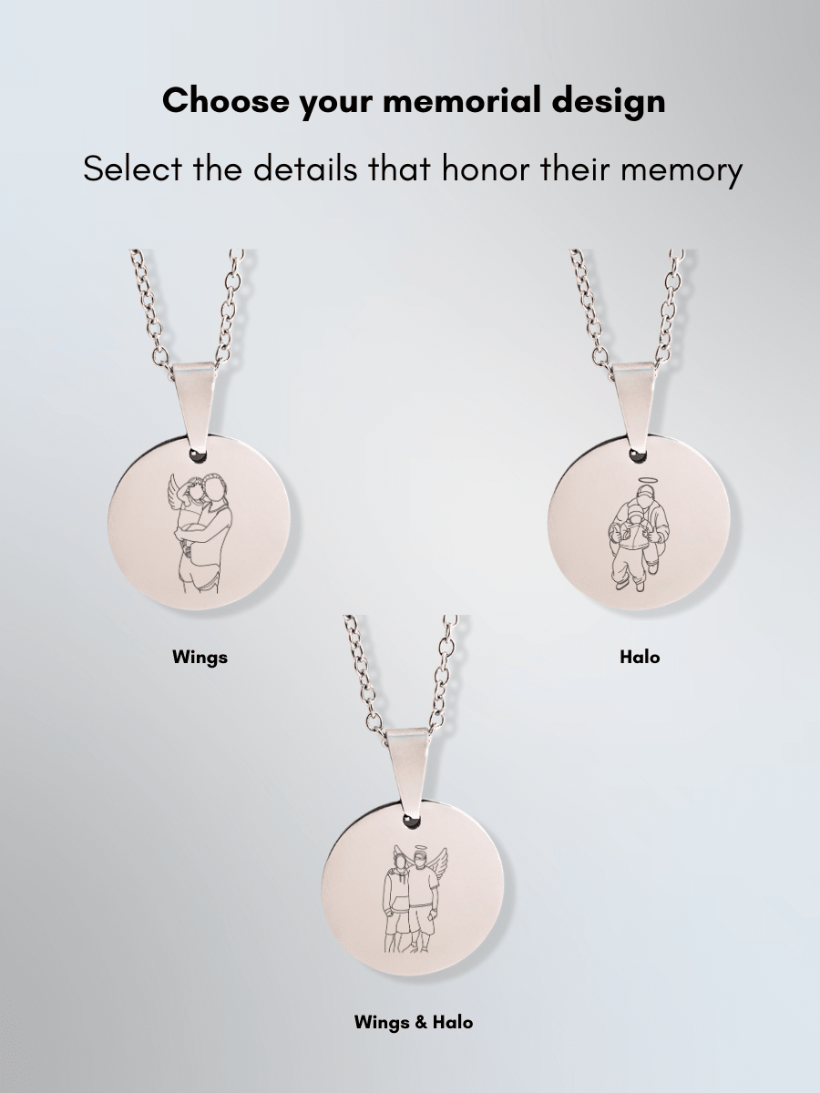 Memorial Custom Engraved Photo Circle Necklace - Soulmate Customs