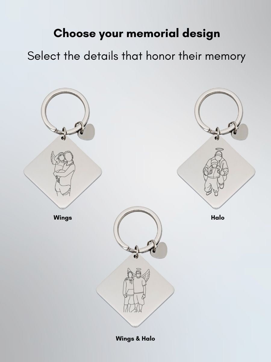 Memorial Custom Engraved Photo Keychain - Soulmate Customs