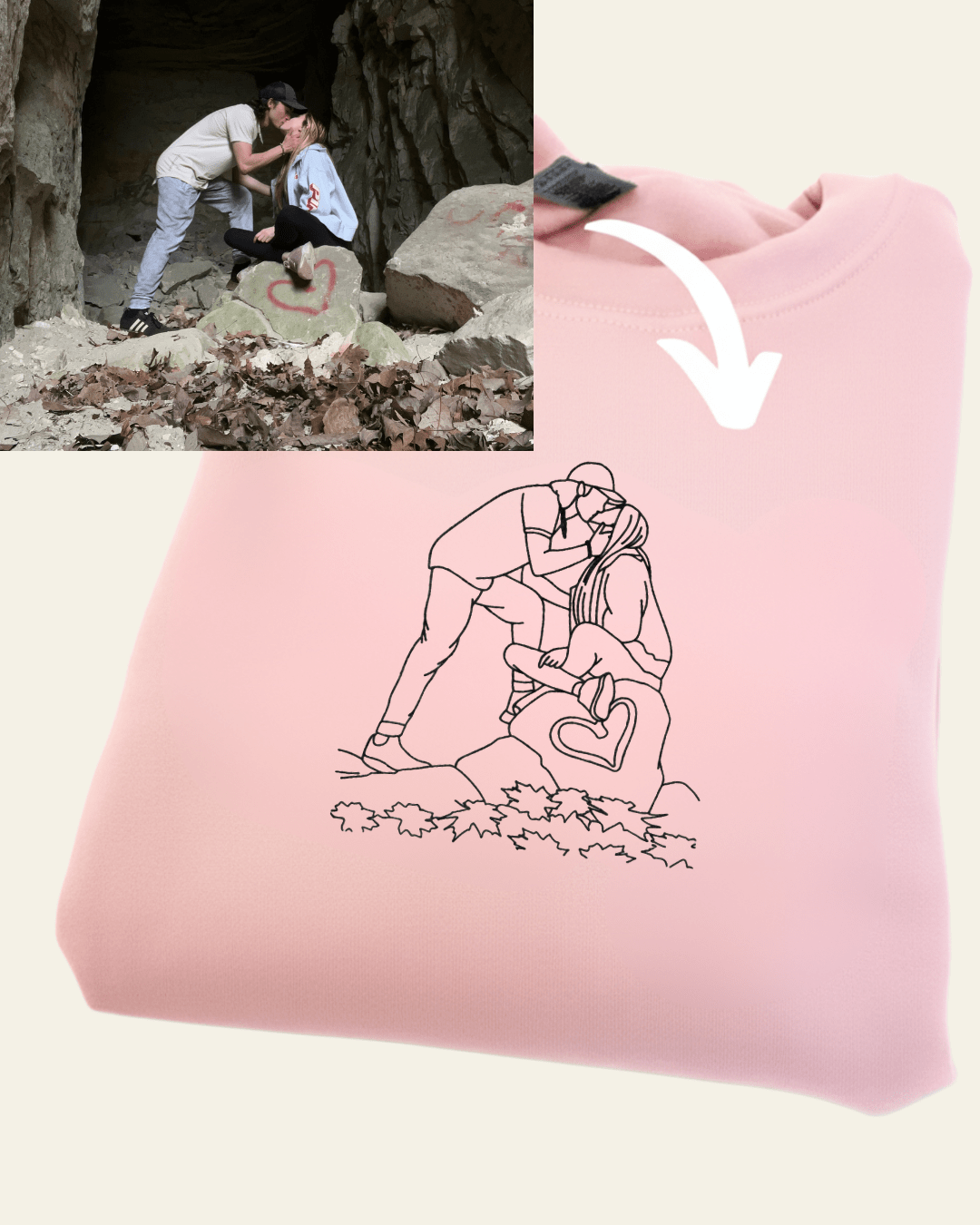 Custom Embroidered Photo Hoodie Final Sale - Soulmate Customs