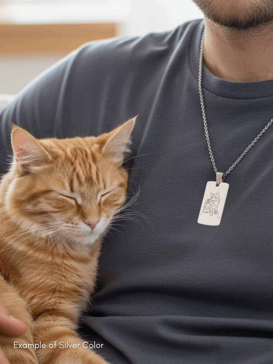 Pet Photo Engraved Tag Necklace - Soulmate Customs