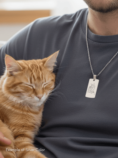 Pet Photo Engraved Tag Necklace - Soulmate Customs