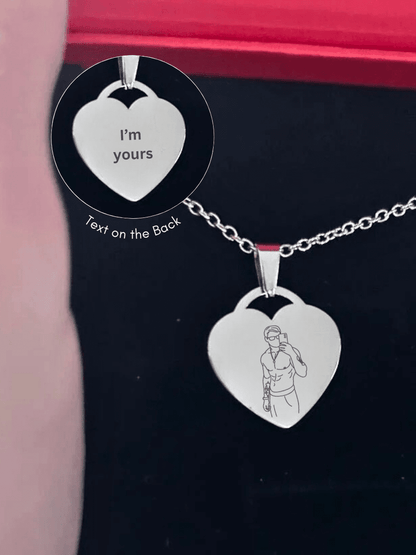 Spicy Custom Engraved Photo Heart Necklace - Soulmate Customs