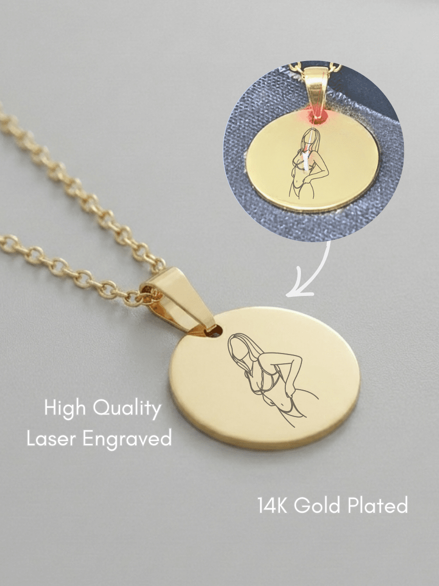 Spicy Custom Engraved Photo Circle Necklace - Soulmate Customs