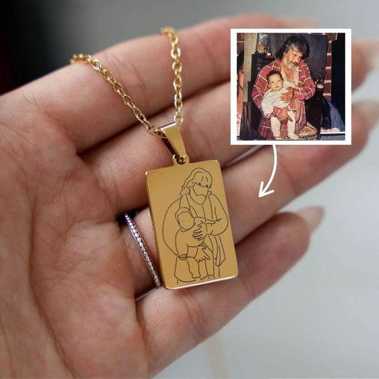 Father's Day Custom Soulmate© Tag Outline Necklace - Soulmate Customs