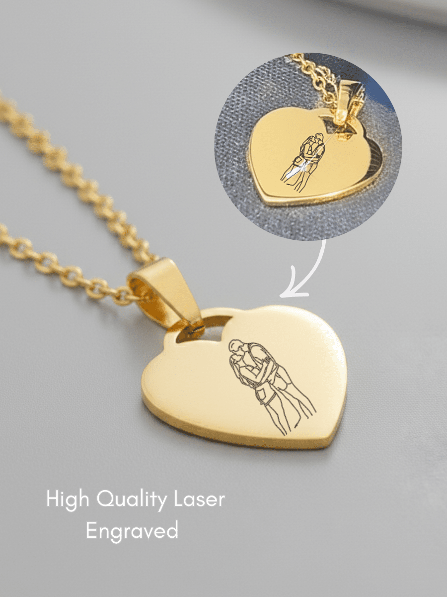 Soulmate Custom Engraved Photo Heart Necklace - Soulmate Customs