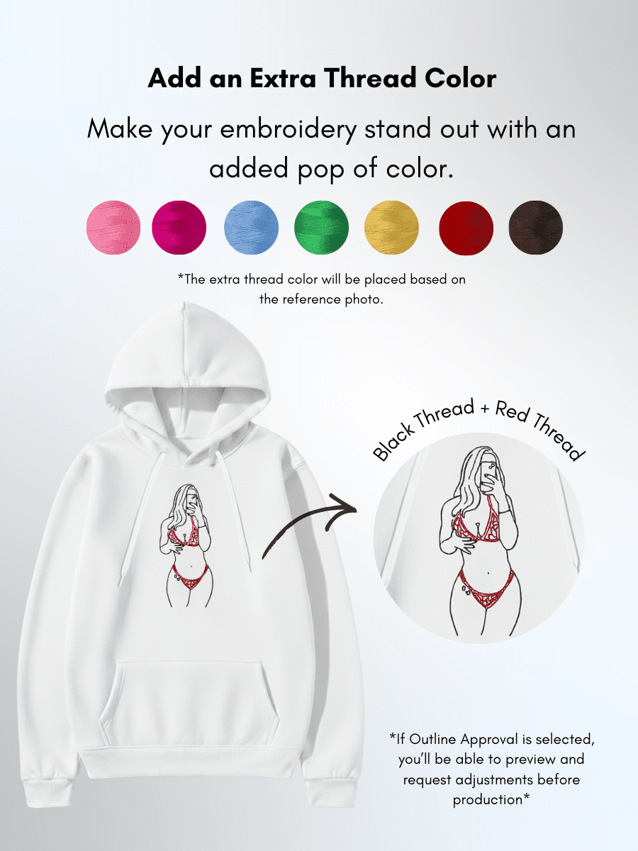 Spicy Custom Embroidered Photo Hoodie - Soulmate Customs