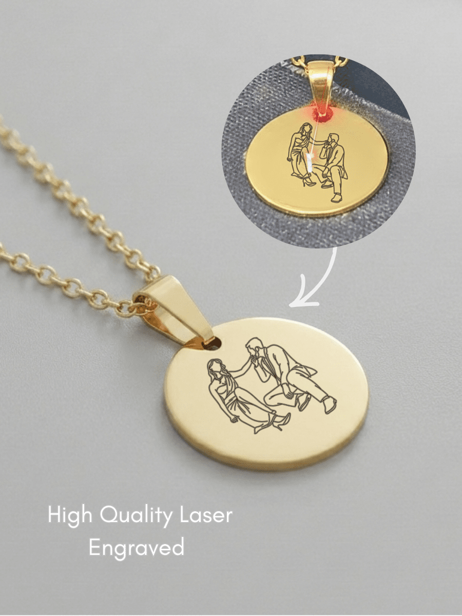 Soulmate Custom Engraved Photo Circle Necklace - Soulmate Customs