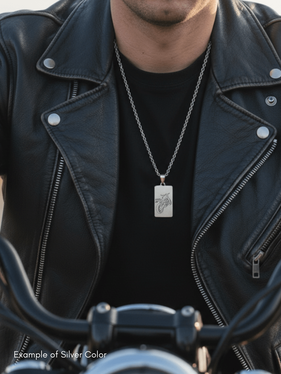 Automobile Custom Engraved Photo Tag Necklace - Soulmate Customs