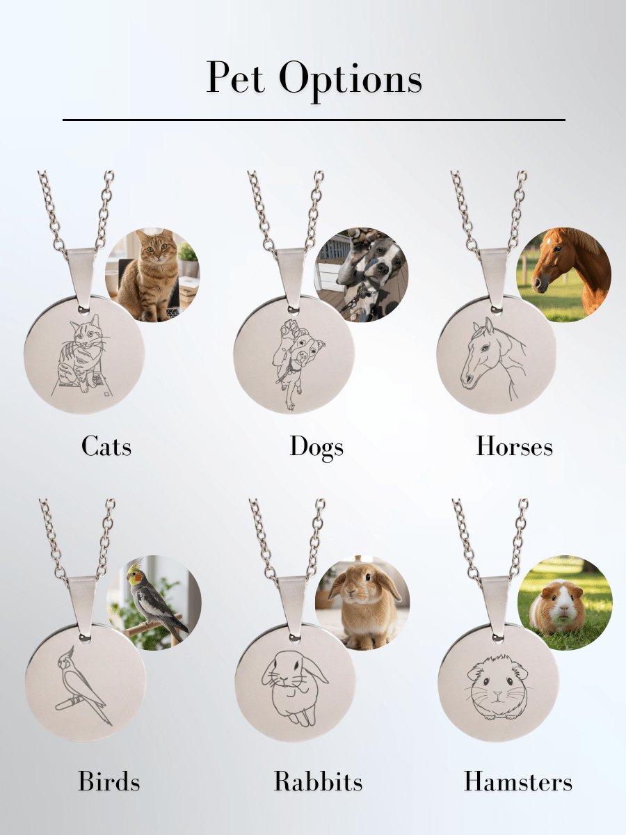 Pet Photo Engraved Circle Necklace - Soulmate Customs