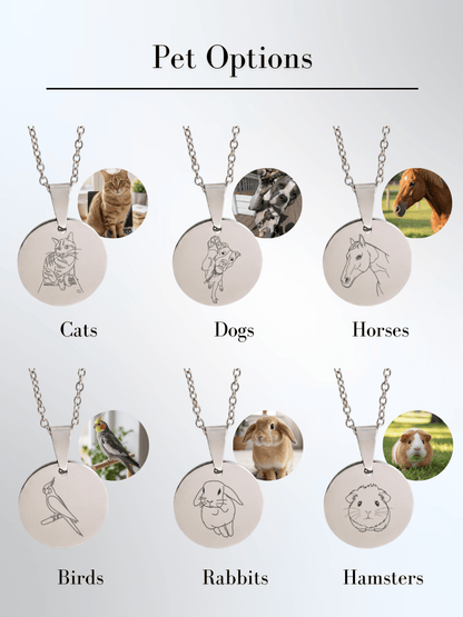 Pet Photo Engraved Circle Necklace - Soulmate Customs
