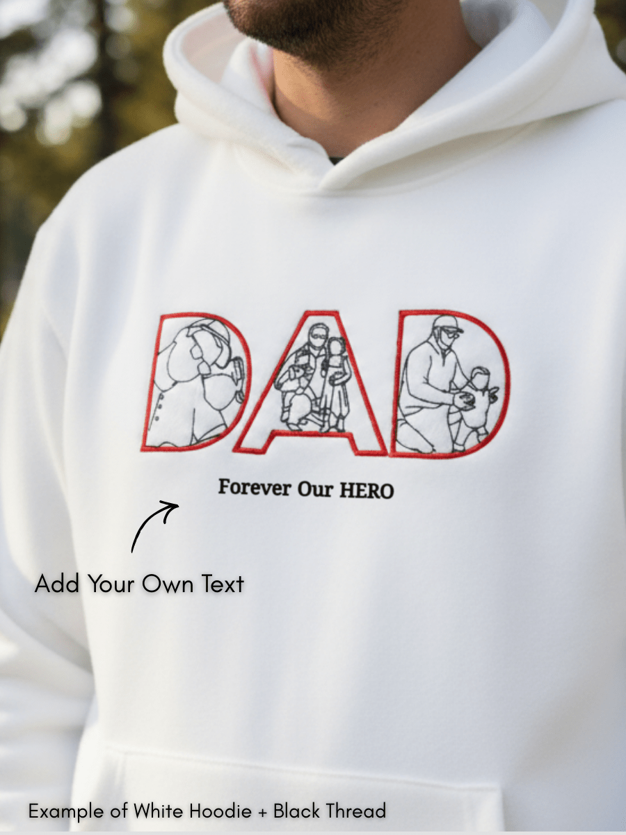 Dad Custom Embroidered Photo Hoodie - Soulmate Customs