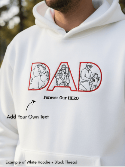 Dad Custom Embroidered Photo Hoodie - Soulmate Customs