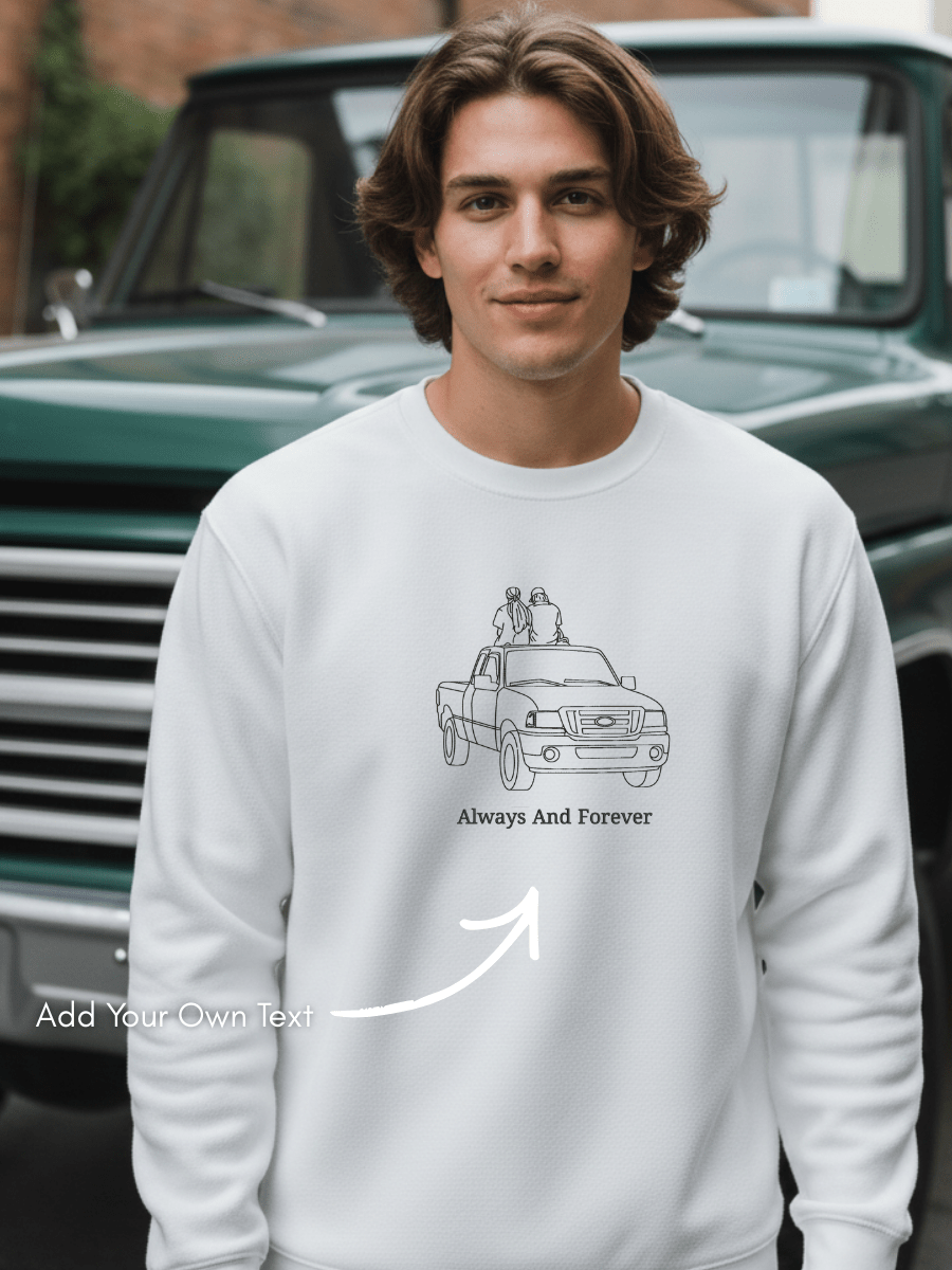 Automobile Custom Embroidered Photo Sweatshirt - Soulmate Customs