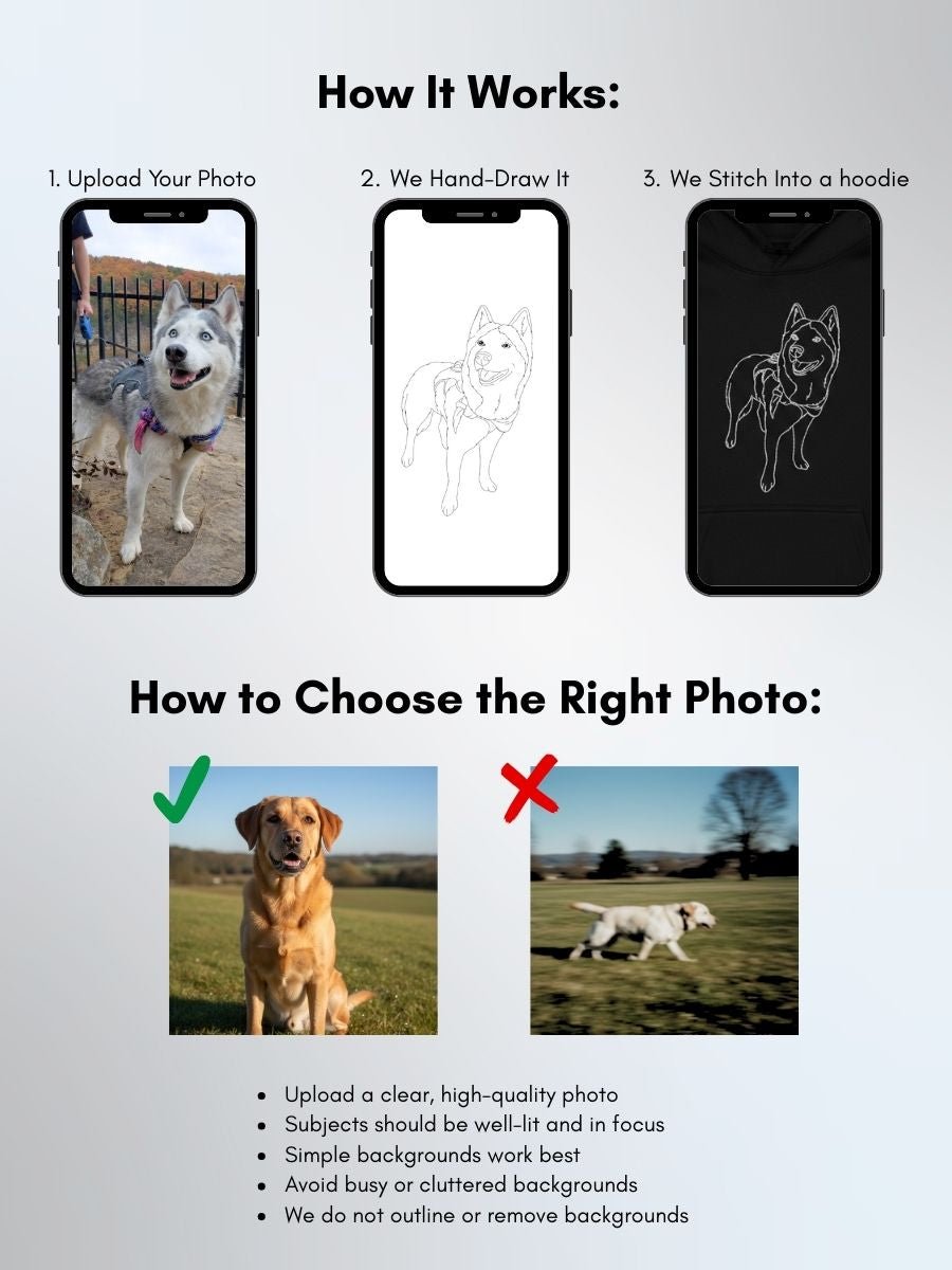 Pet Custom Embroidered Photo Hoodie - Soulmate Customs