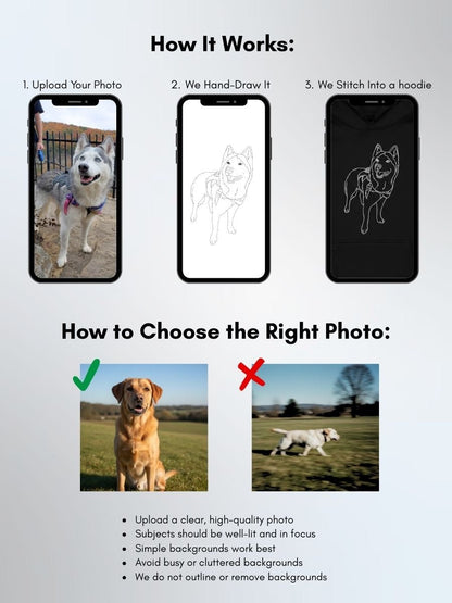 Pet Custom Embroidered Photo Hoodie - Soulmate Customs