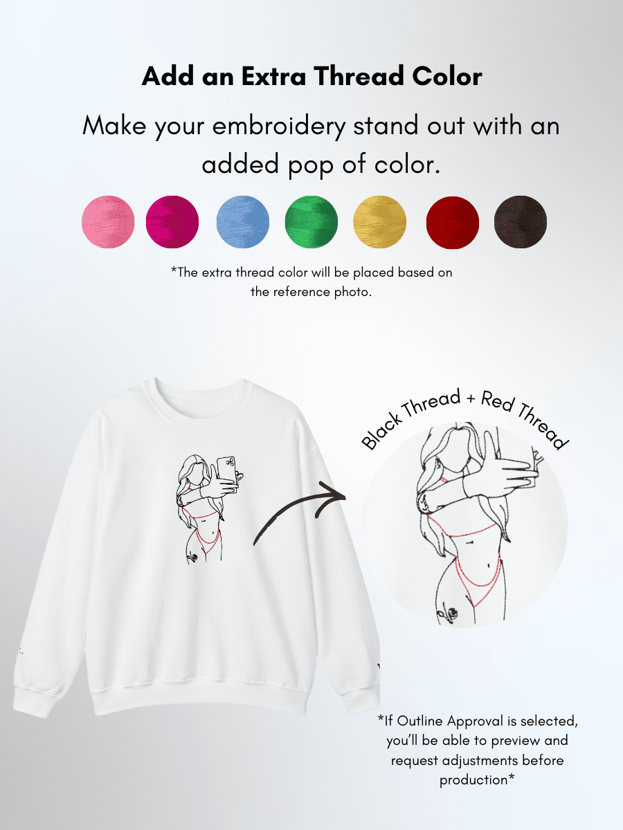 Spicy Custom Embroidered Photo Sweatshirt - Soulmate Customs