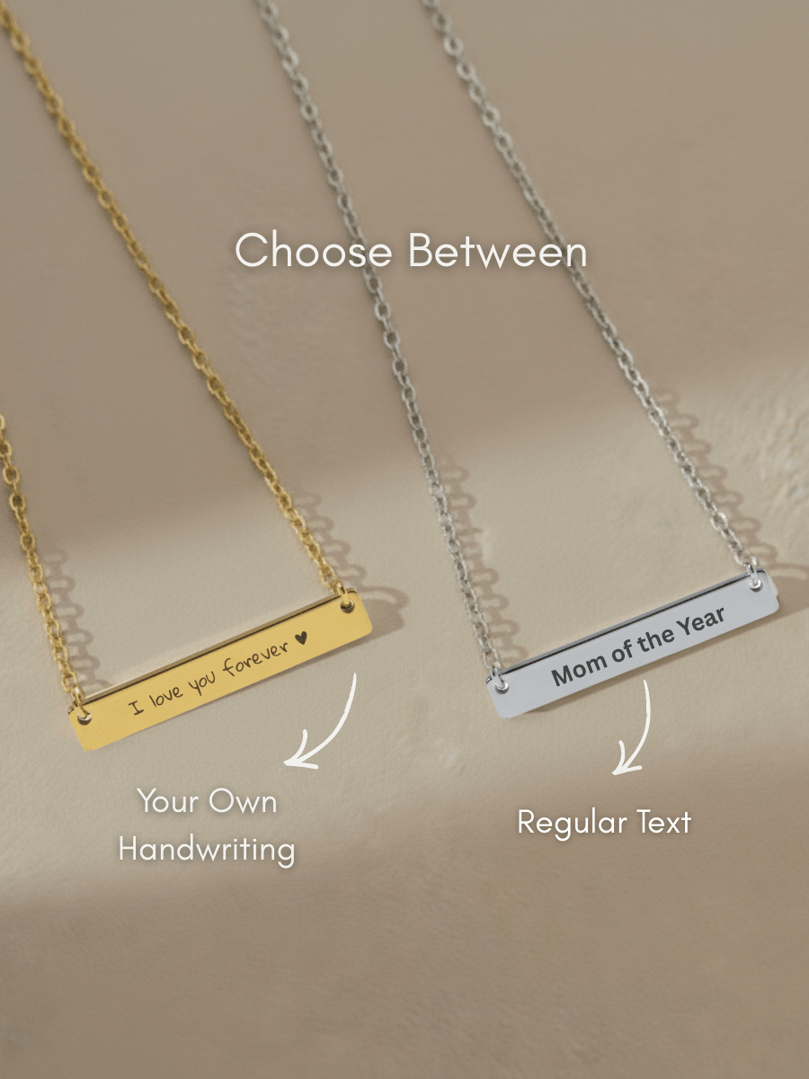 Mom Custom Engraved Text Bar Necklace - Soulmate Customs
