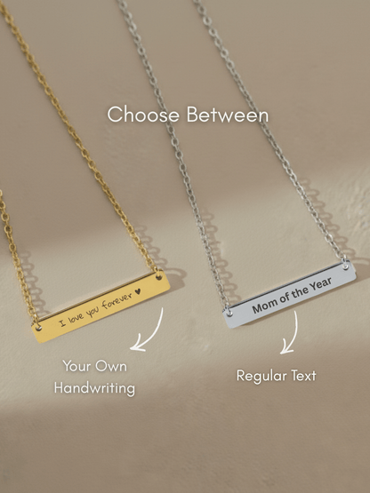Mom Custom Engraved Text Bar Necklace - Soulmate Customs