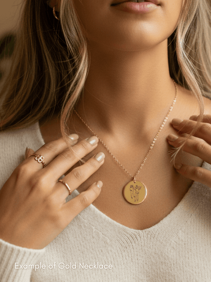 Memorial Custom Engraved Photo Circle Necklace - Soulmate Customs